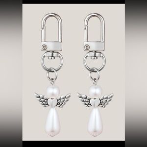 Pair of Pearl Angel Bag Charms NIP